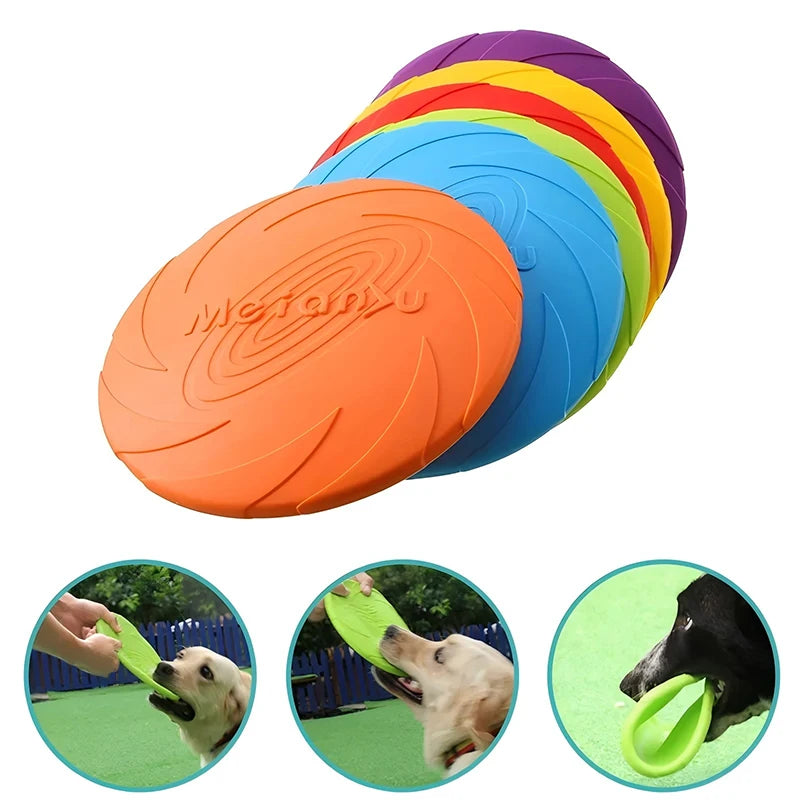 disco volador de silicona para perros juguete interactivo resistente para entrenamiento y juego