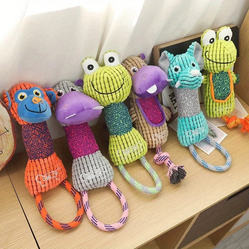 juguete de peluche para perros con forma de animal resistente a  mordidas y con chirridos