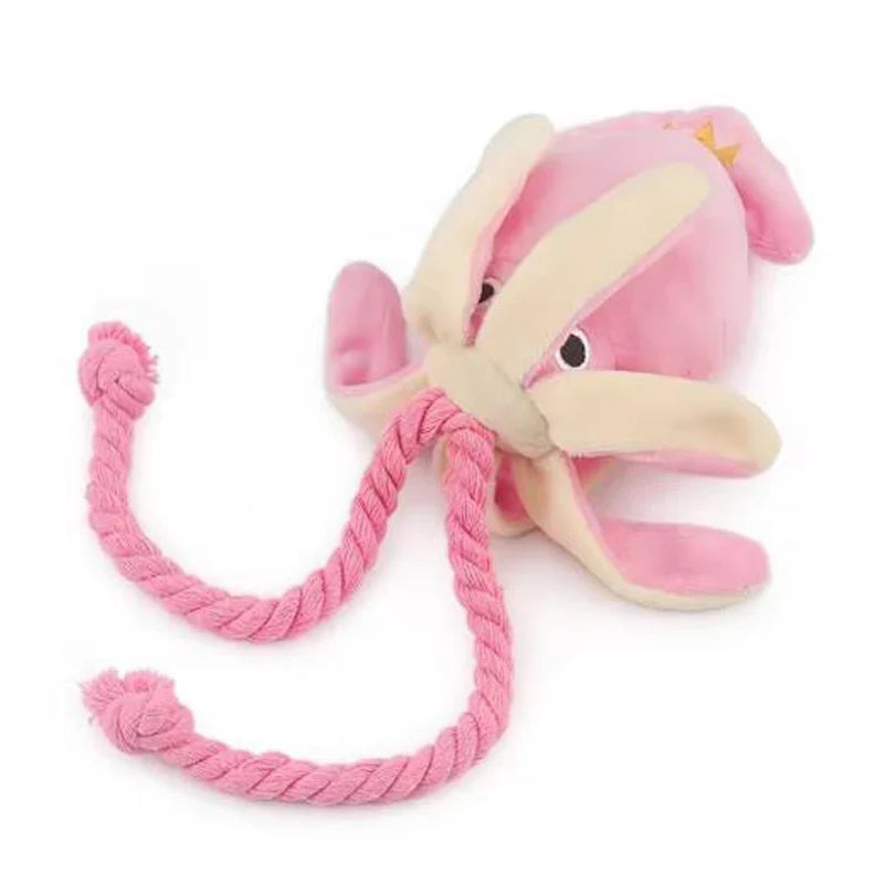 pulpo de felpa con sonido para perros y gatos juguetes resistente para morder y limpiar los dientes