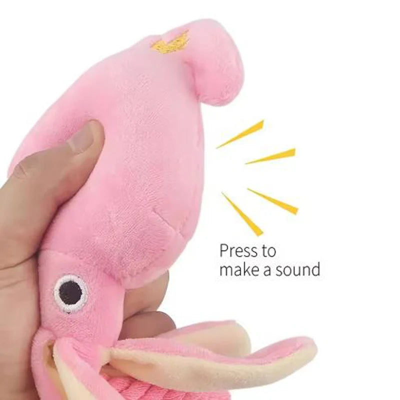 pulpo de felpa con sonido para perros y gatos juguetes resistente para morder y limpiar los dientes