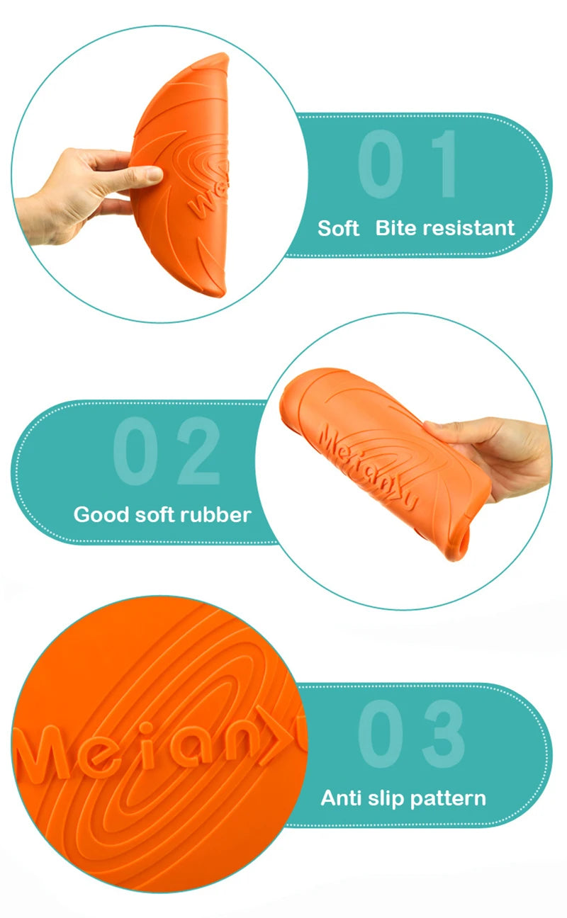 disco volador de silicona para perros juguete interactivo resistente para entrenamiento y juego