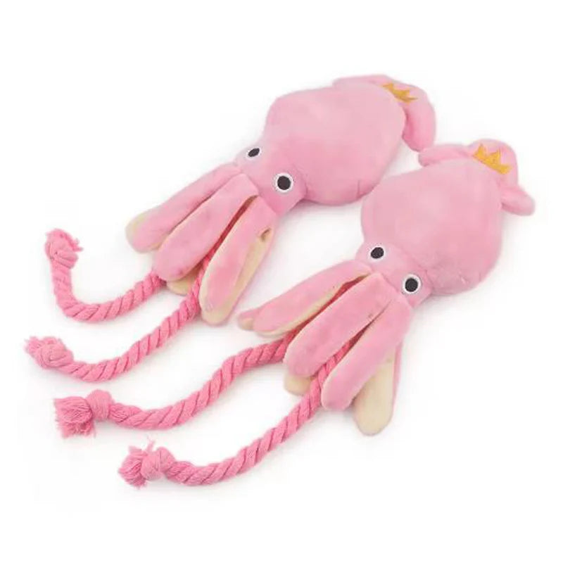 pulpo de felpa con sonido para perros y gatos juguetes resistente para morder y limpiar los dientes