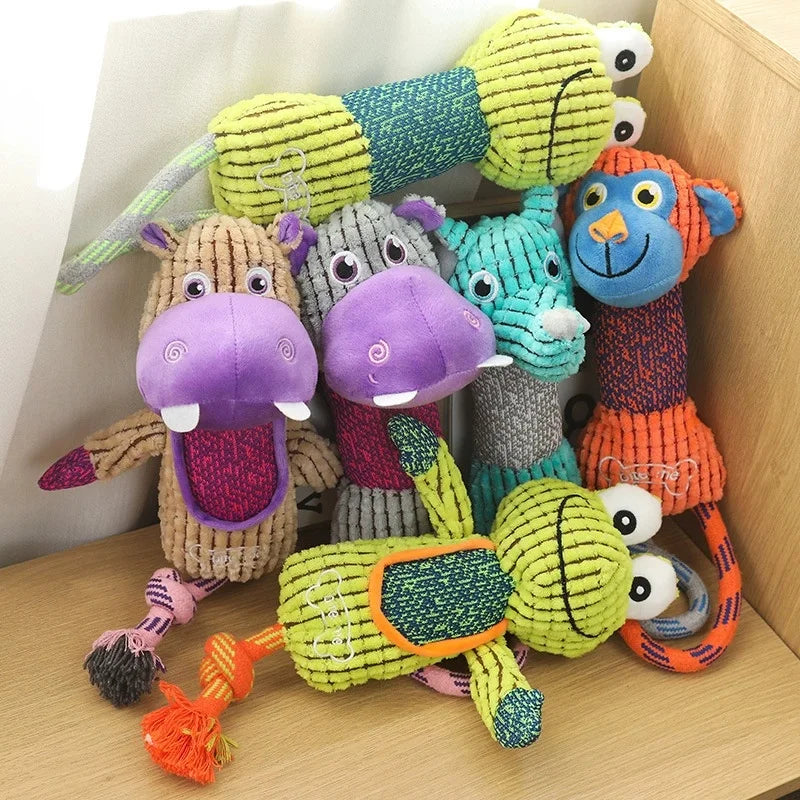 juguete de peluche para perros con forma de animal resistente a  mordidas y con chirridos