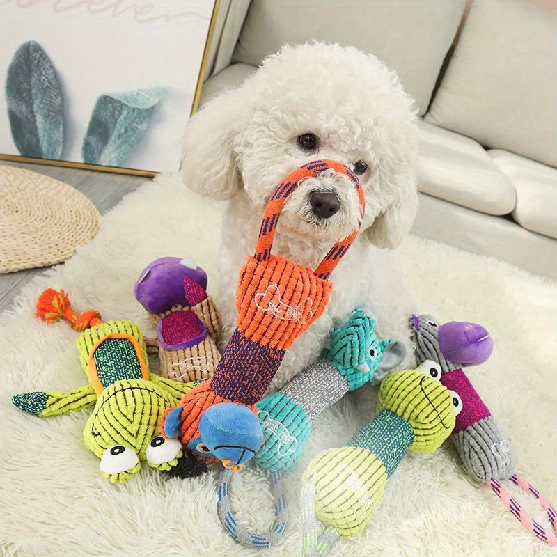 juguete de peluche para perros con forma de animal resistente a  mordidas y con chirridos