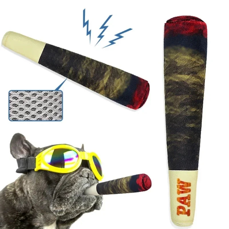 Juguete de Peluche con Chirrido para Perros – Diseño de Cigarro